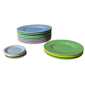 15 Vintage Richelain Boonton Melmac Toy Plates Dishes 2" 3-1/2" 4-1/4" READ